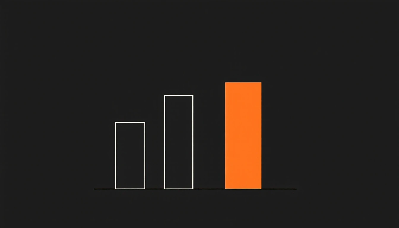 A bar chart on a black ground where two short outlined bars mark the provider outages and a taller solid orange bar marks the agent tool's longer degraded window
